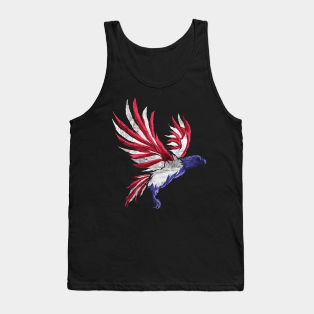 Eagle in colors of US flag, patriotic distressed Tank Top by SinBle